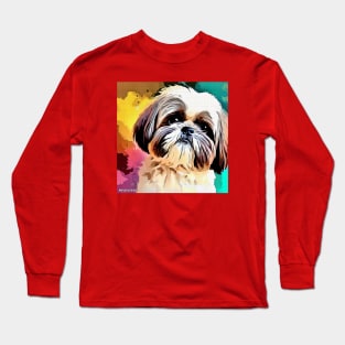 Shih tzu painting Long Sleeve T-Shirt